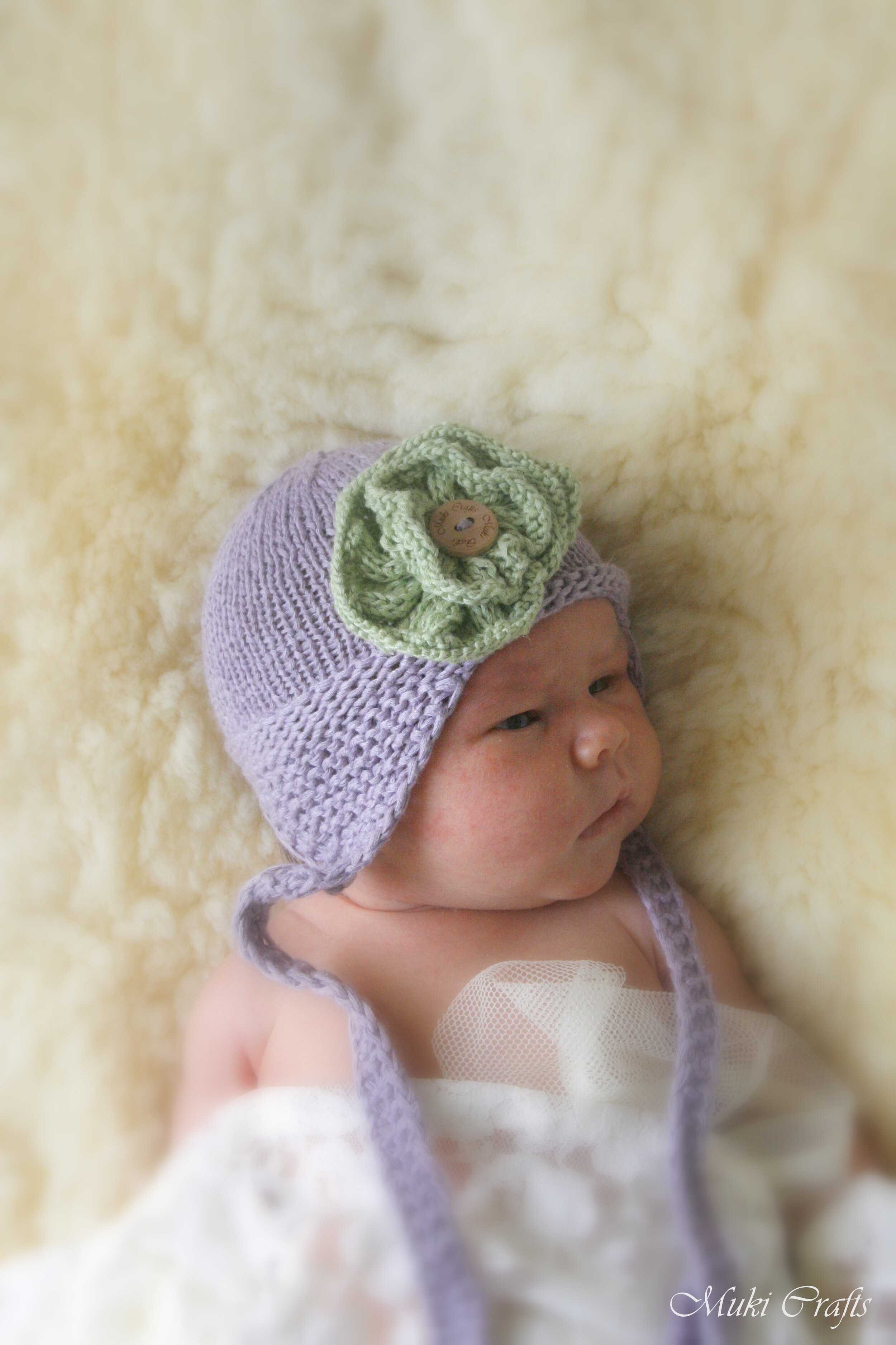 Baby earflap hat knitting pattern Taylor — Muki Crafts