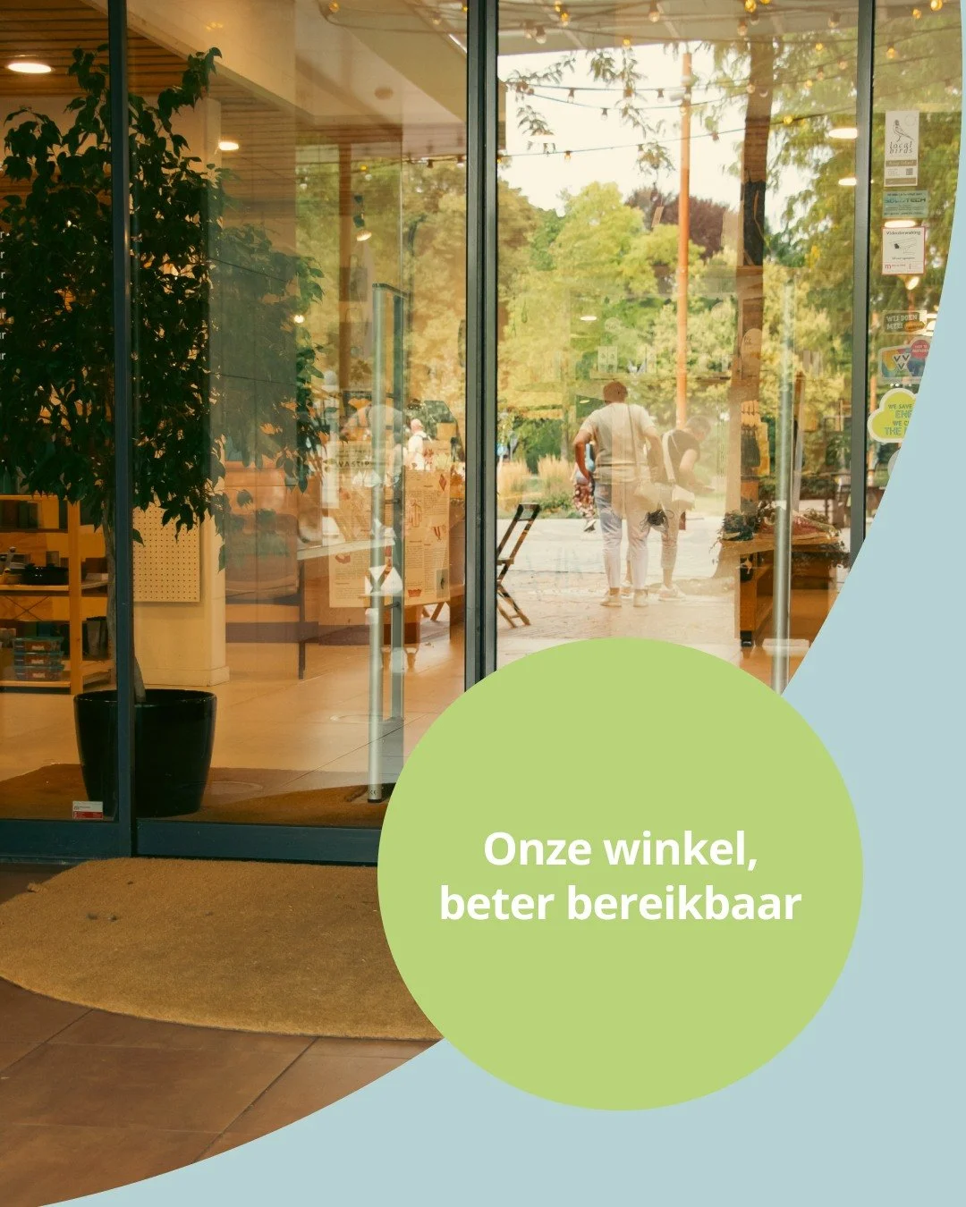 We vinden niet alleen de planeet maar ook de mens belangrijk. Best gek als we dan niet voor iedereen bereikbaar zijn toch?🧑‍🦽✨ 
Al zijn we nog niet waar we willen zijn, we zijn hard op weg. 
Er zijn meerdere drempels gelegd en ook door de hoo