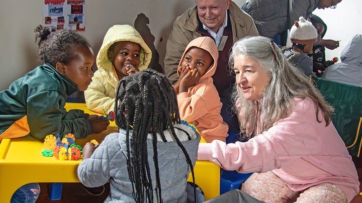 Nancy Schongalla, founder of ASAP, and 9 supporters of ASAP on visit to South Africa. Here she is enjoying time with chldren from a prescholl supported by ASAP.
#ASAP #adoptasouthafricanpreschool #PEN #ecd #earlychildhoodeducation #educationaltoys #s