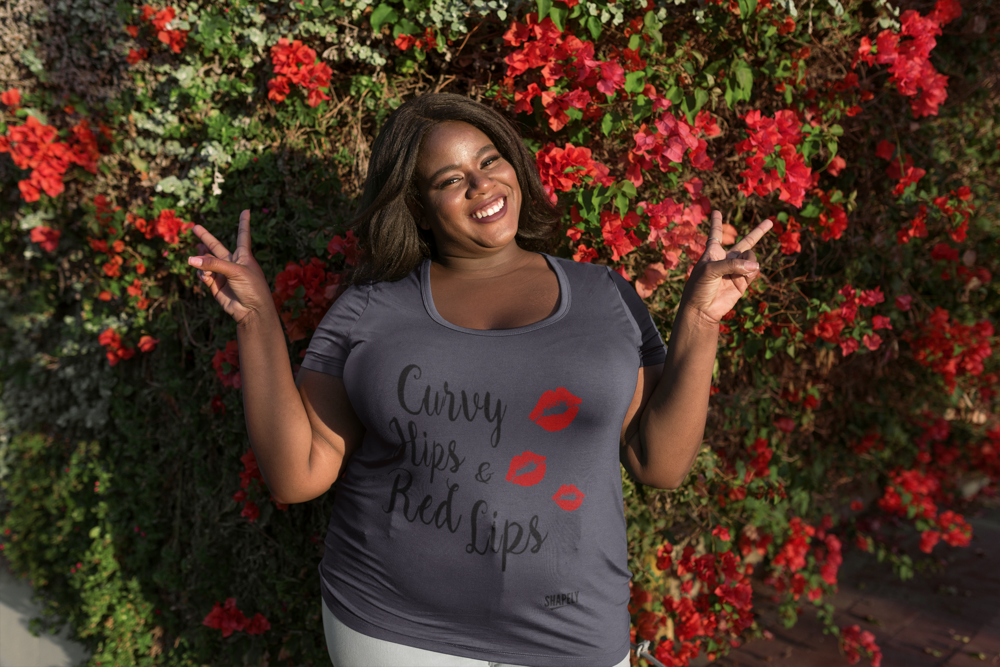 Curvy Hips Red Lips Tee — Shapely