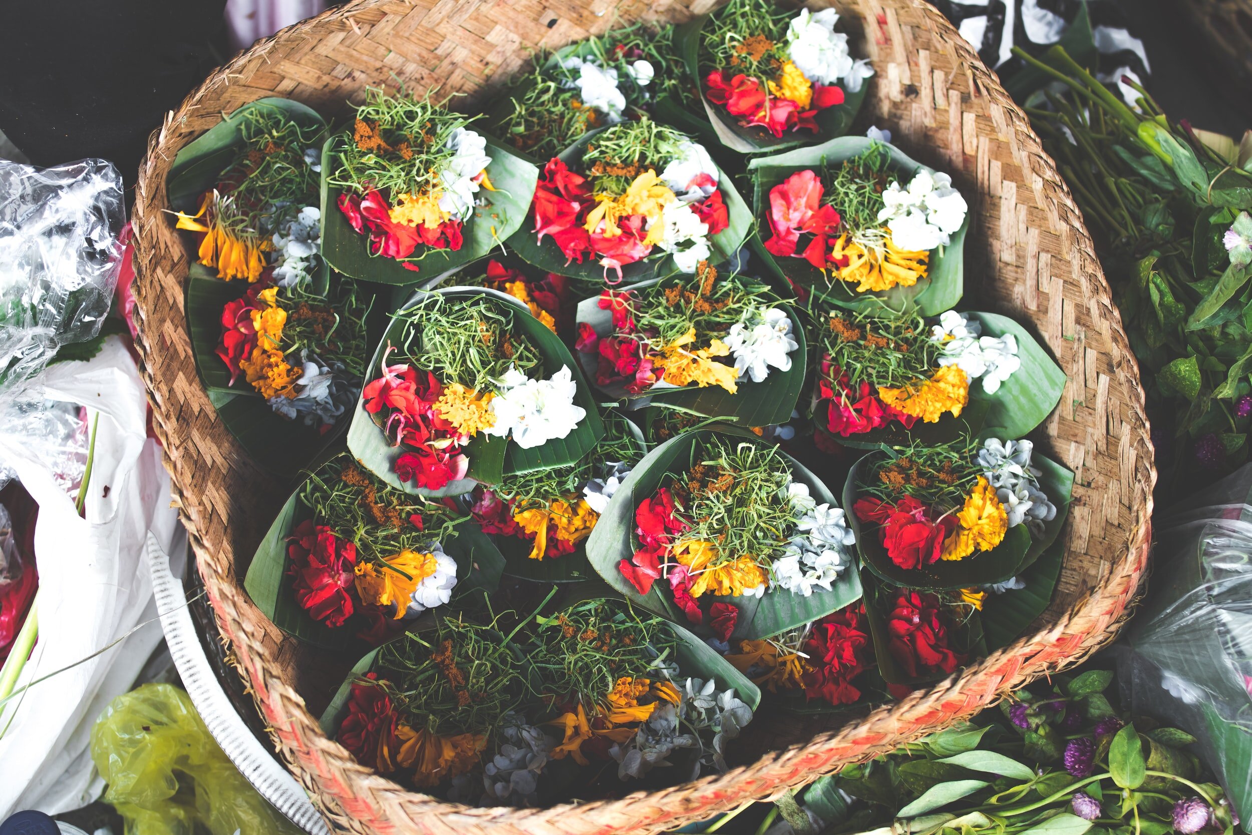 The Flowers of Bali, Traditional Balinese vs Locally Grown non-Balinese  Flowers