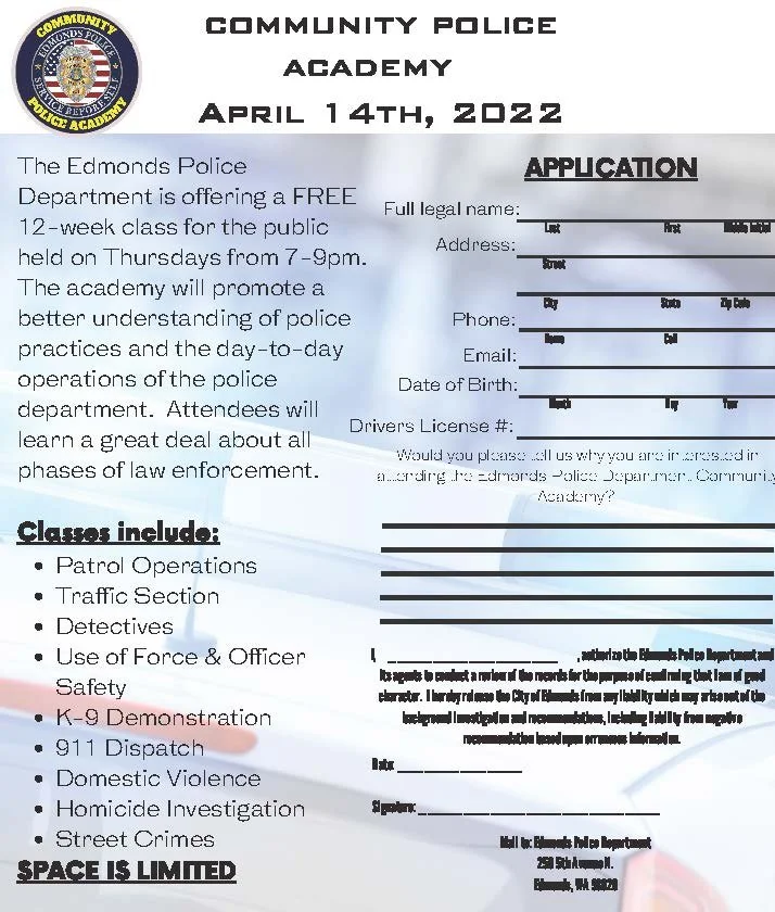 2022 Community Police Academy April 14th