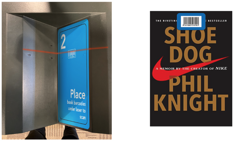 To make better user flow, redesigning clear and direct graphic for scanning barcode was required. Color of the label was selected as blue to match with the 2nd step that is shown on the screen.