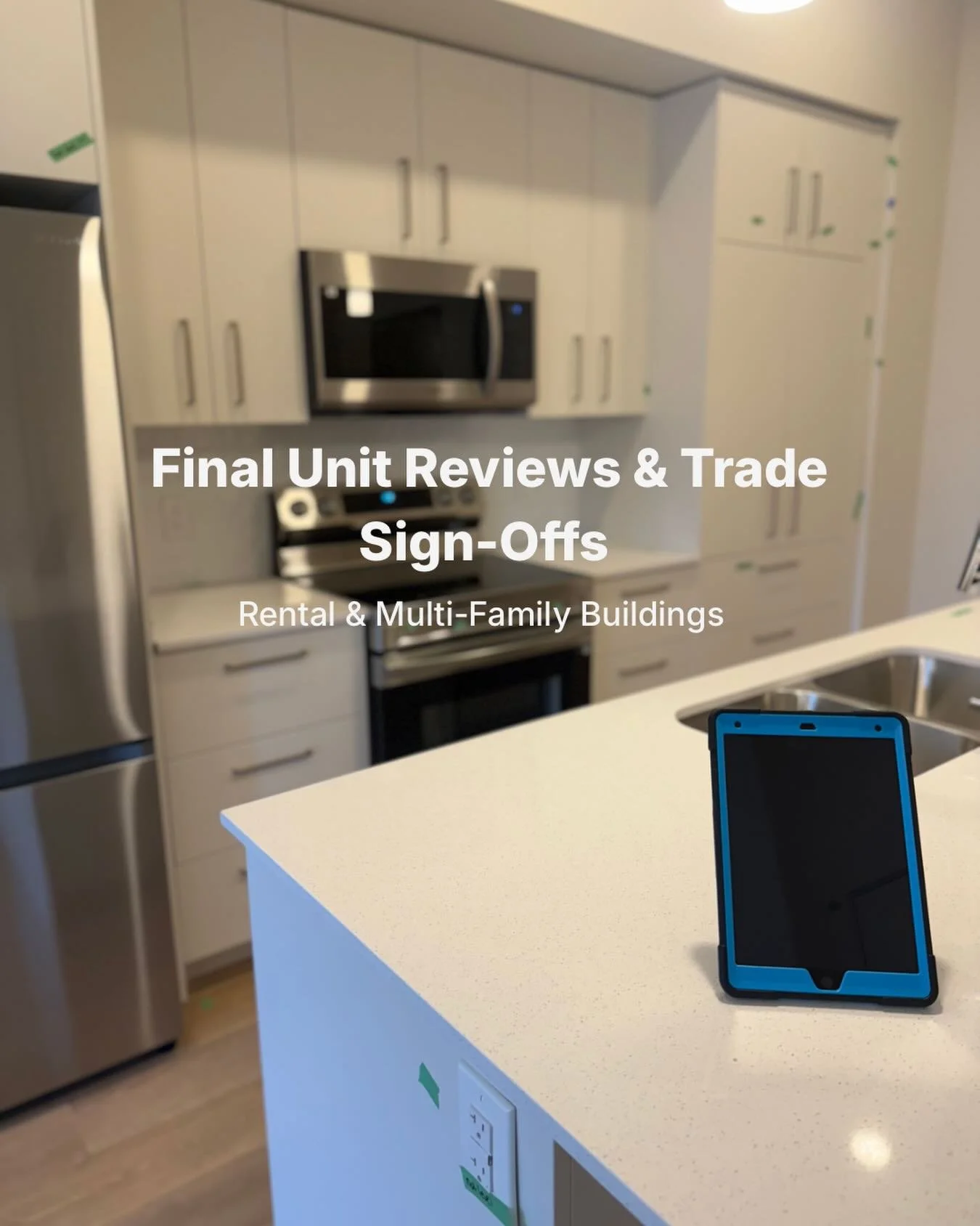 Rental multi-family inspections don&rsquo;t stop at the initial quality control inspection.

On our current projects, we complete final unit reviews and trade sign-offs after deficiencies are addressed, verifying the work meets current Construction P