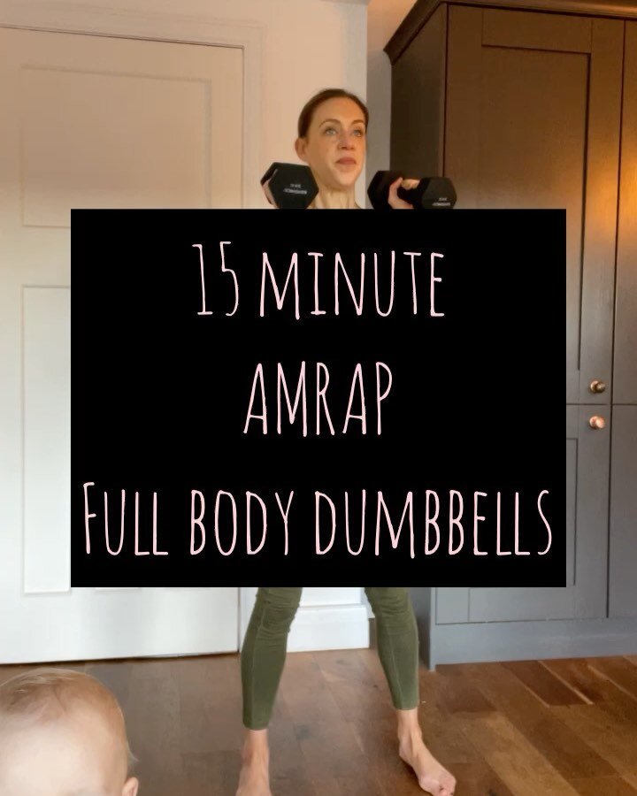 15 MINUTE FULL BODY DUMBBELL AMRAP&hellip;.

Another short but effective workout you can fit into your day, adding weights this time 💪

AMRAP, as many rounds as possible in the 15 minute or less if that&rsquo;s what you&rsquo;ve got!

1. Squat press