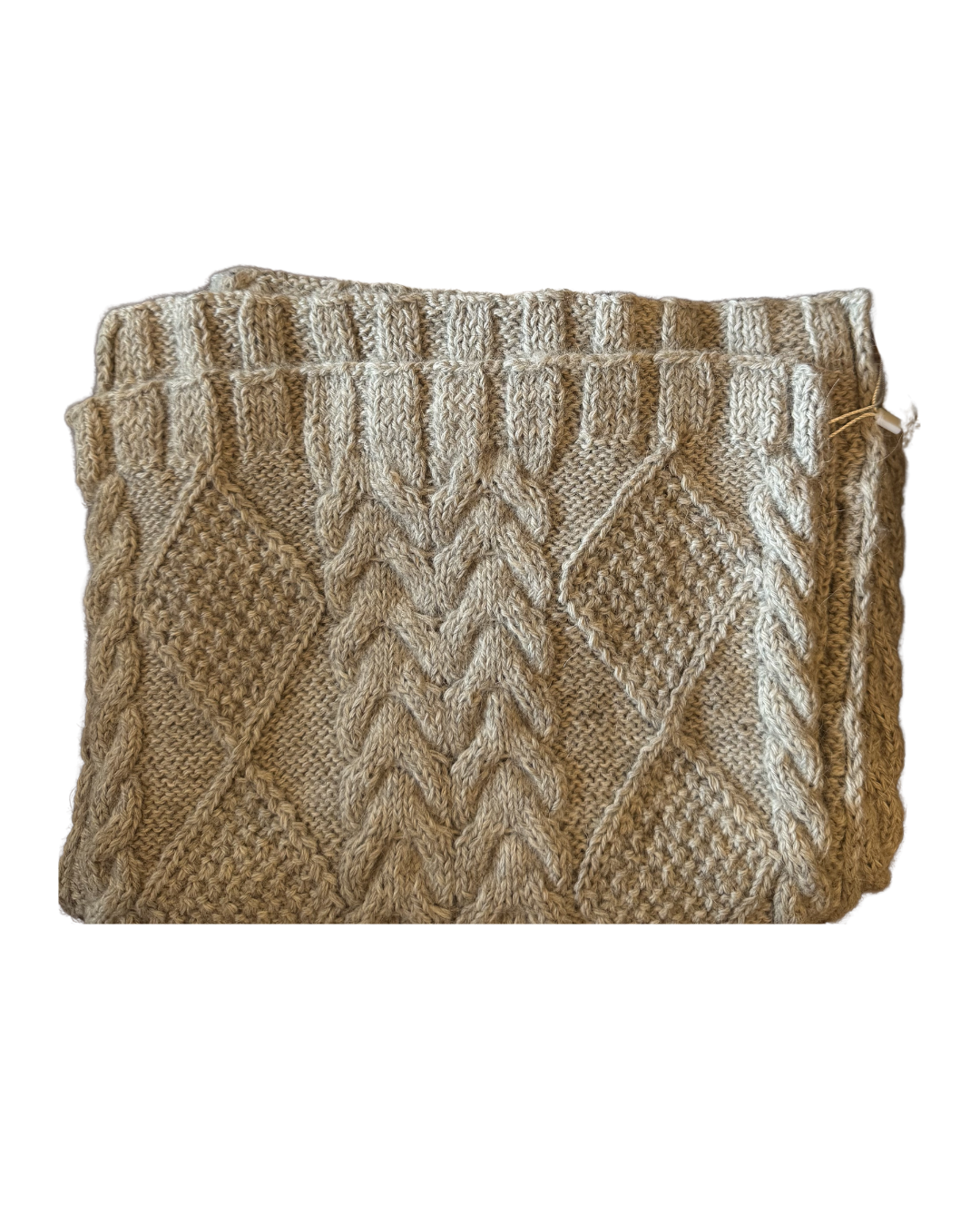 Hand Knitted Shawl - Sand