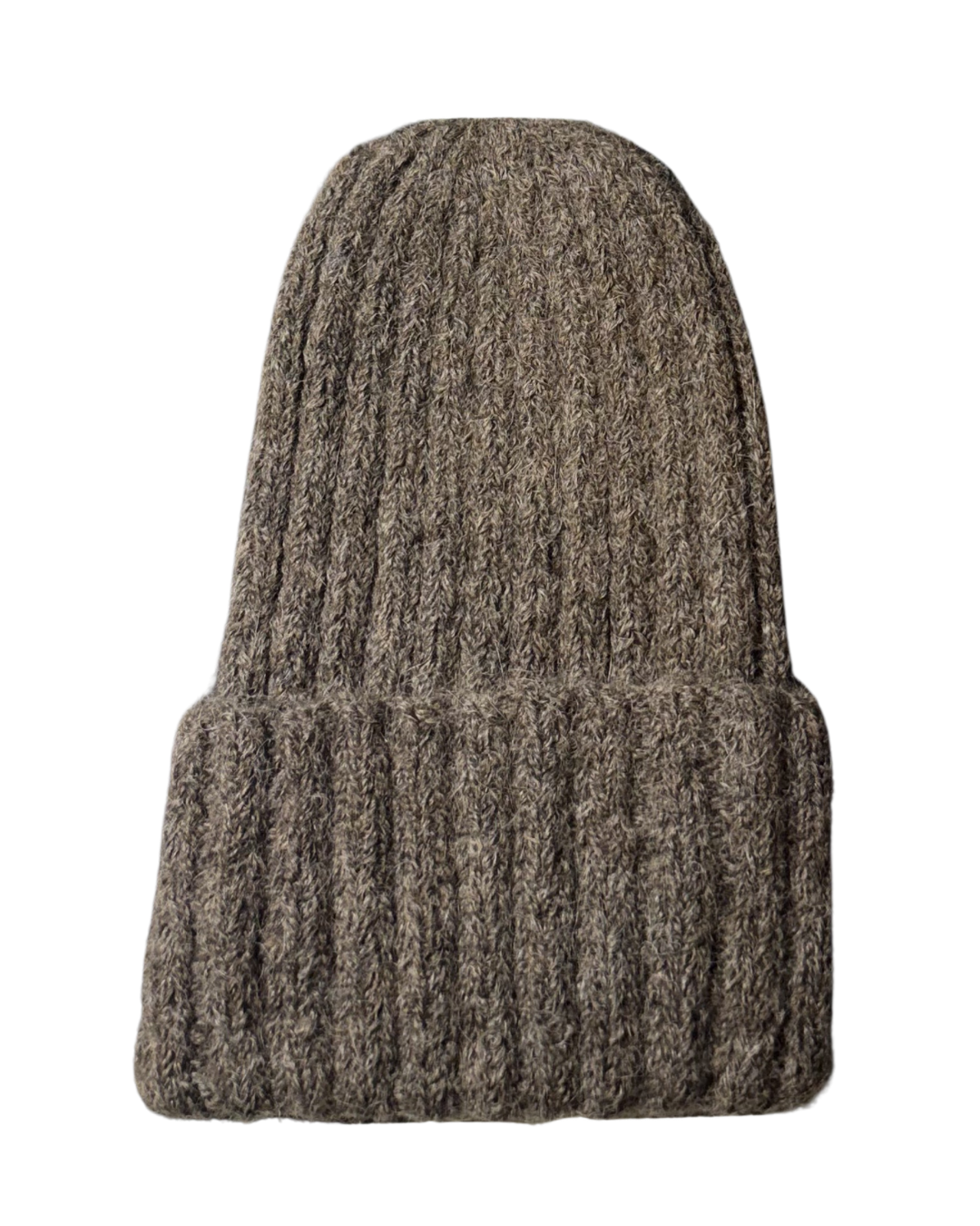 Hand Knitted Beanie – Dark Sand