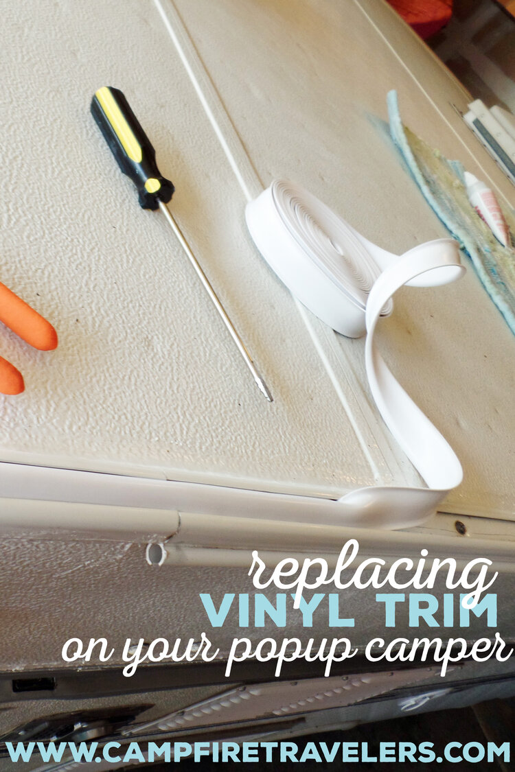 Replacing the vinyl trim on a pop-up camper