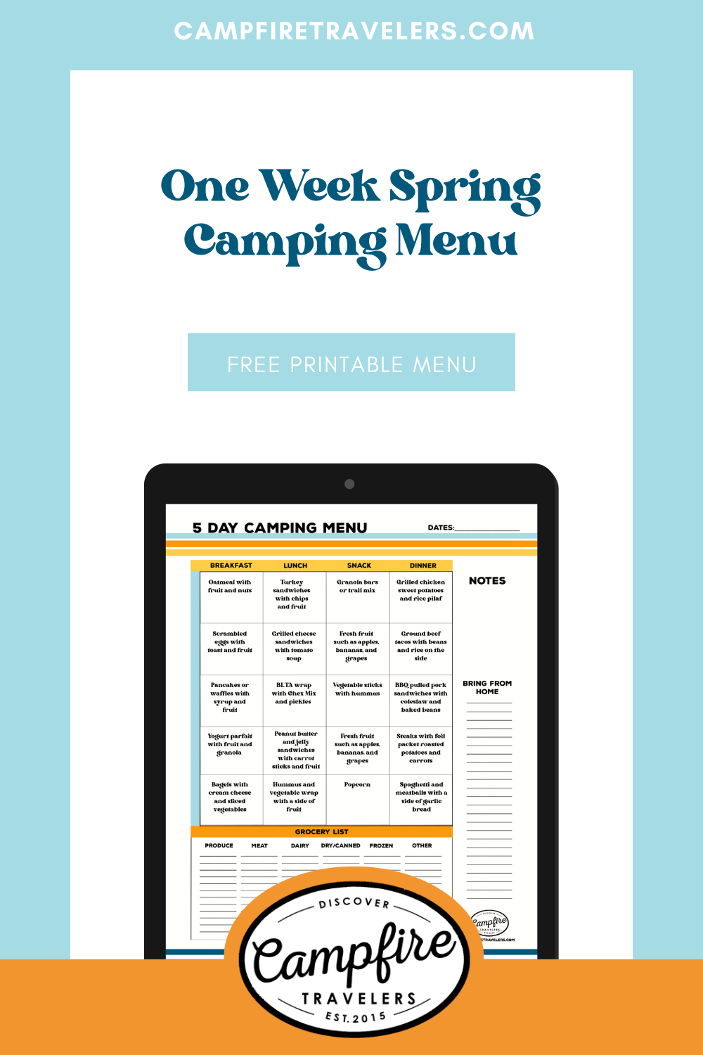 Camping Meal Ideas: A Summer Series of Delicious and Easy-to-Prepare Recipes  | RV Family and Camping Travel Blog