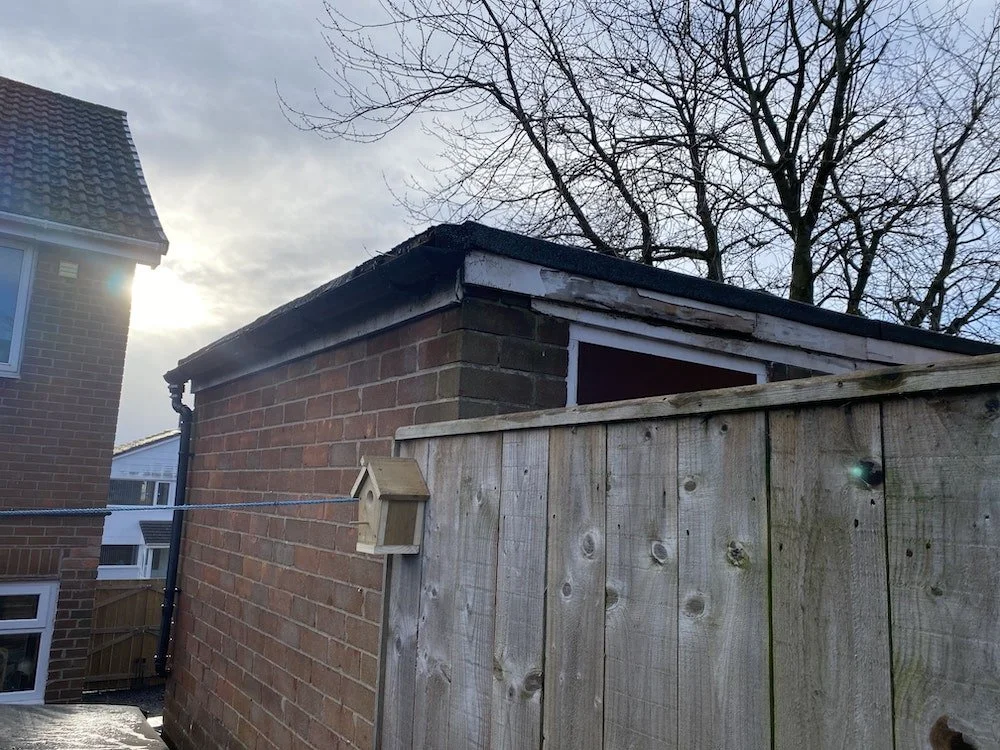rotten garage flat roof in throckley Newcastle
