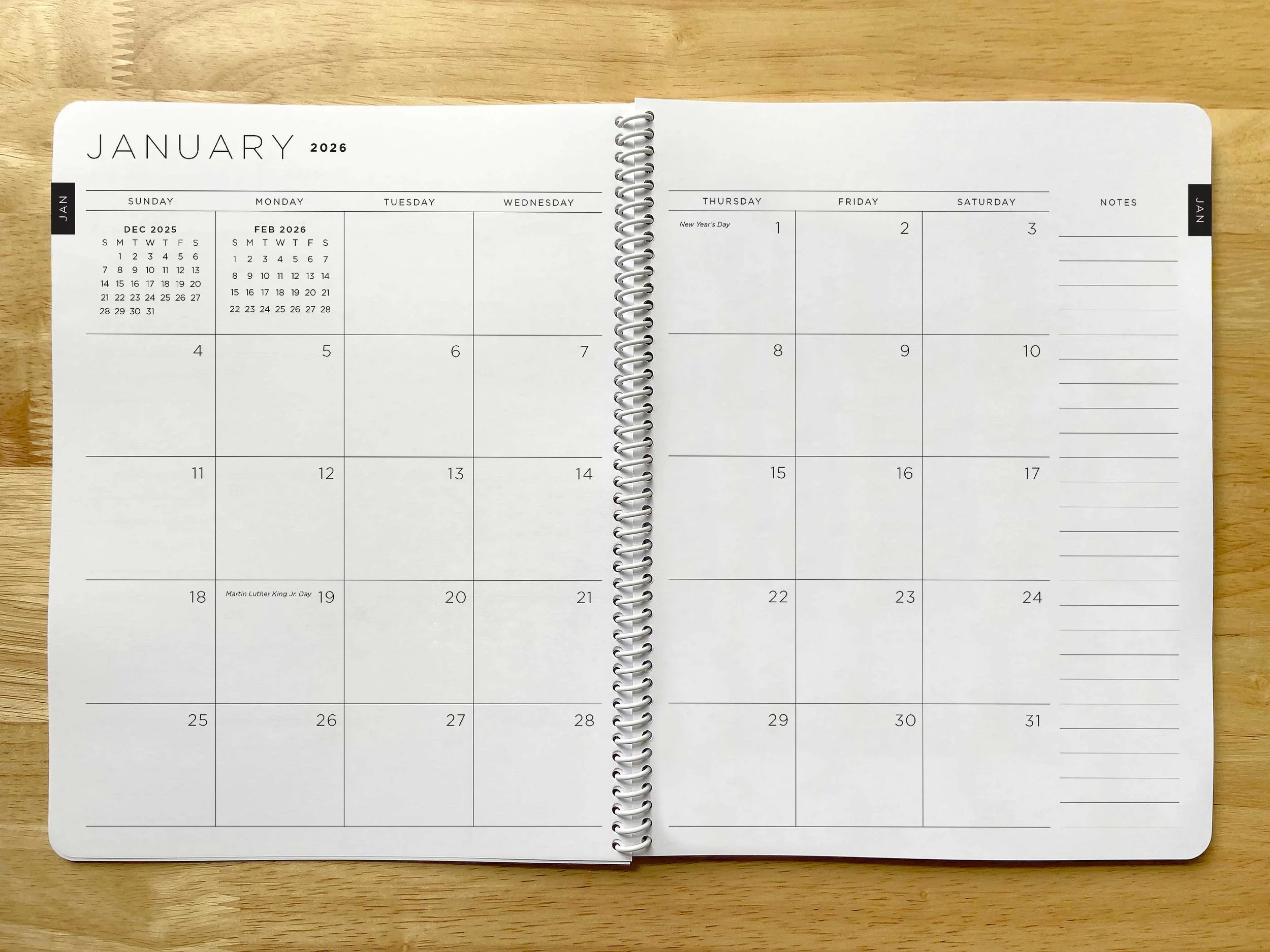 Monthly pages | Two-page spread