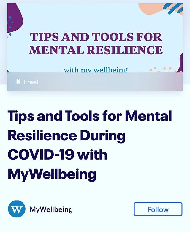 I&rsquo;m giving a workshop with practical tips and tools to help us foster mental resilience, with @alyssapetersel and @findmywellbeing Today, Tuesday May 5th at 4PM EDT and tomorrow, Wednesday May 6th at 8AM EDT. Search Eventbrite for the event, or