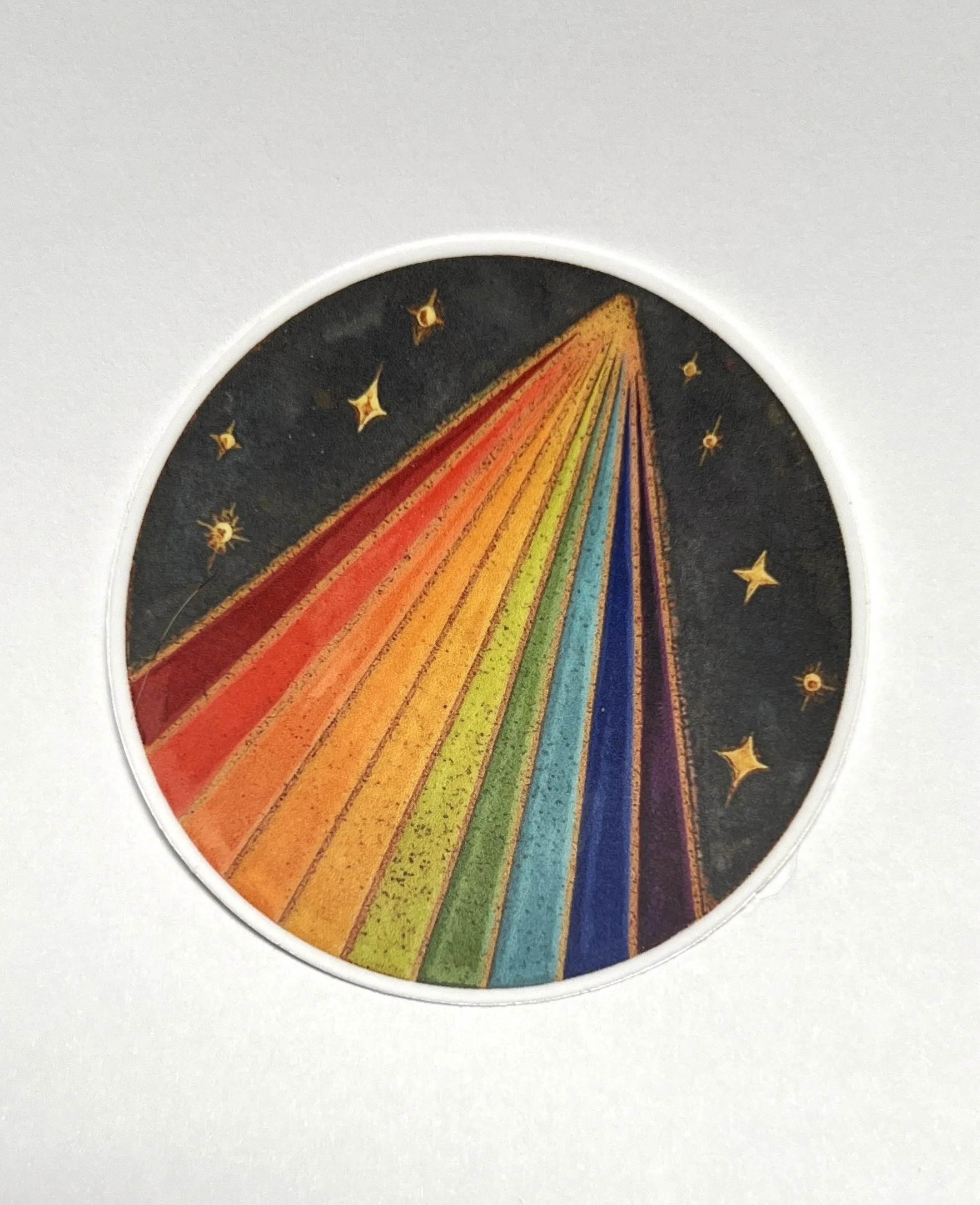Prism stars round sticker