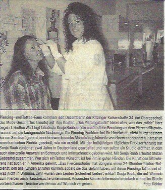 Newspaper Article in 1996 in Germany