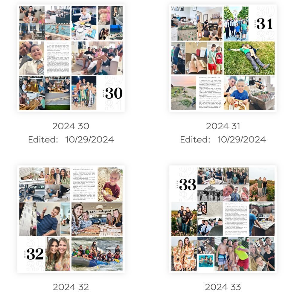 Reporting back with an update that I DID indeed get those four week pages done this weekend (added some journaling today)&hellip;and surprise surprise, it kept me wanting to do more! (Momentum always works that way for me, EVEN with documenting weekl