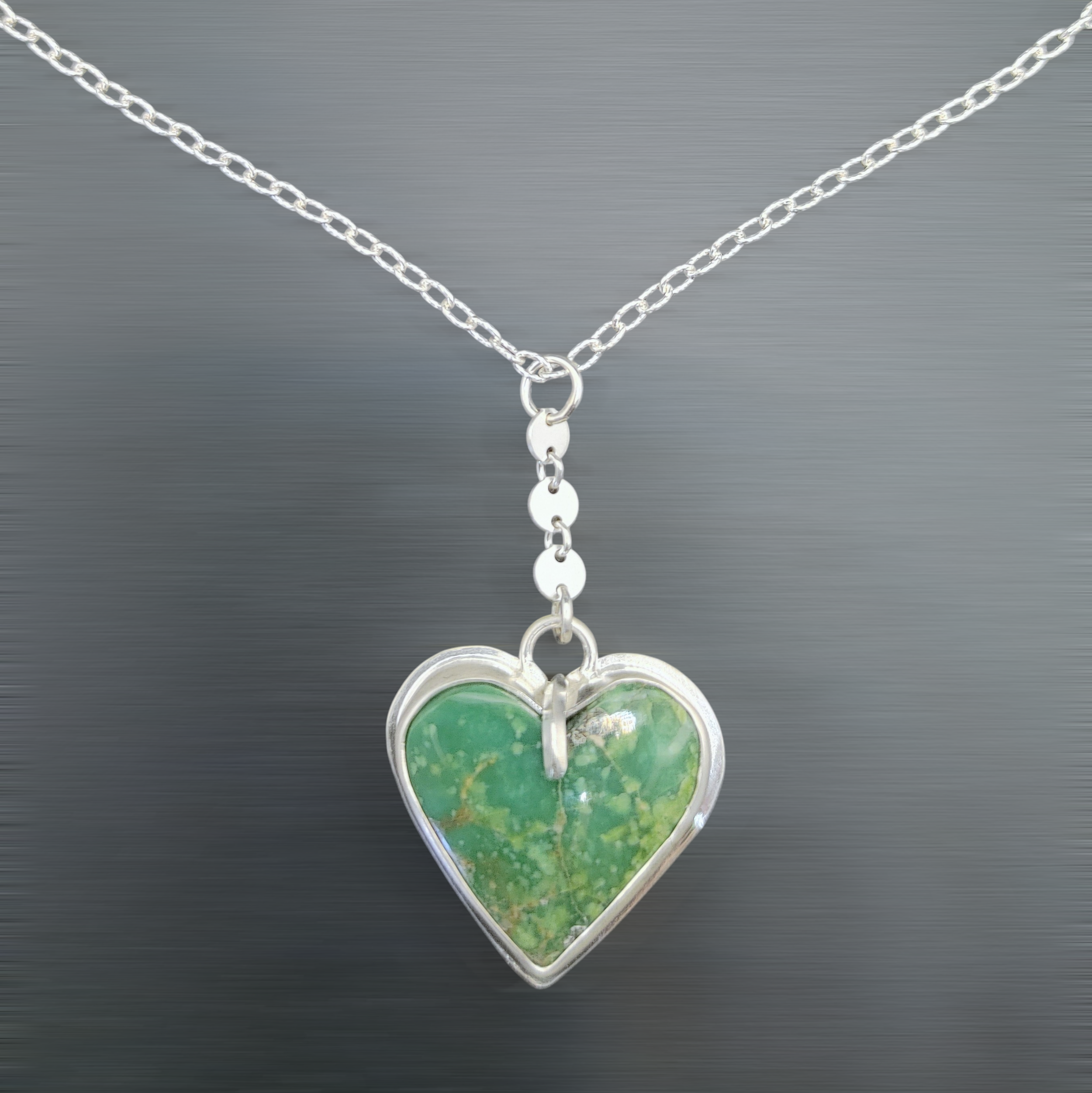 Green Turquoise Heart Necklace