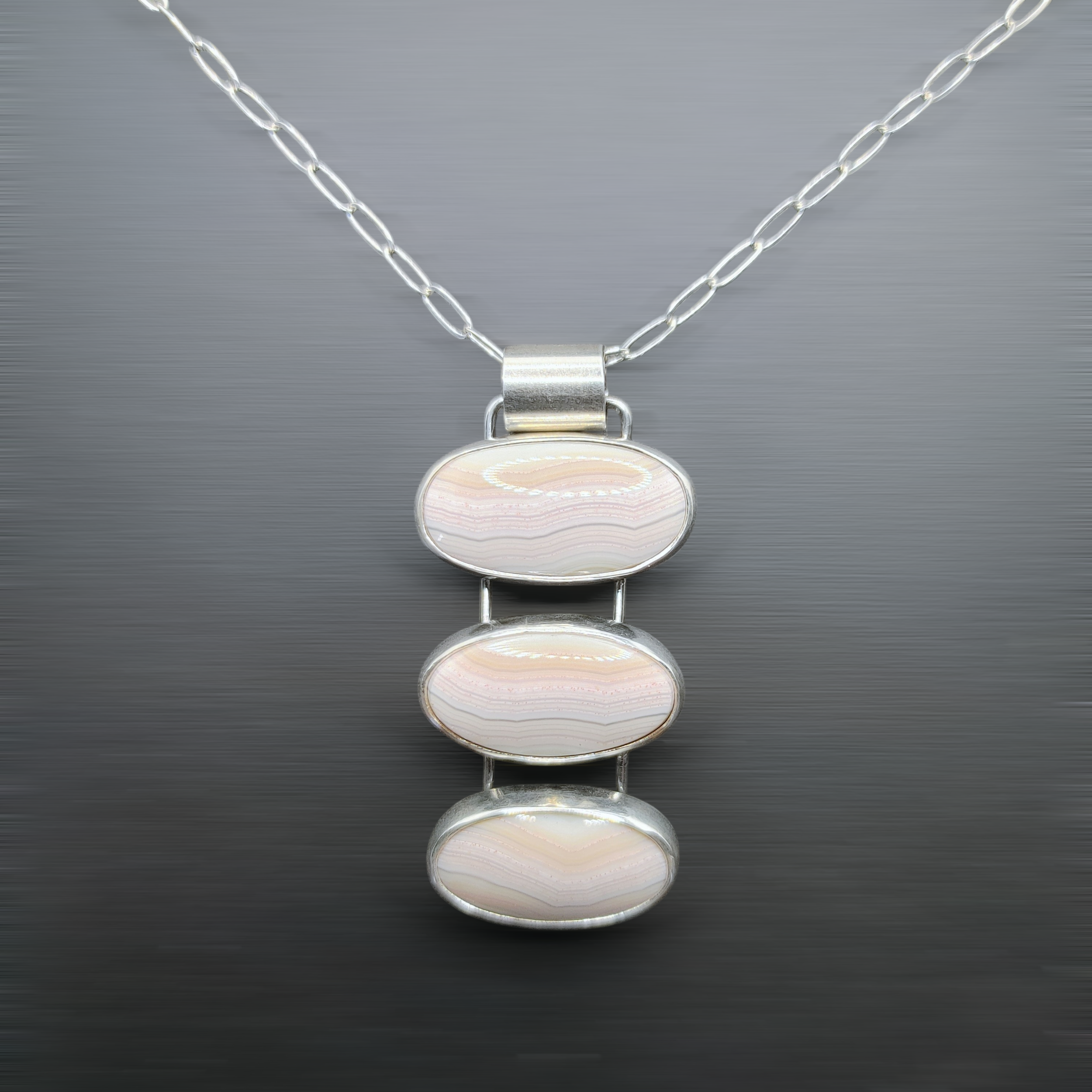 Triple Pink Agate Necklace