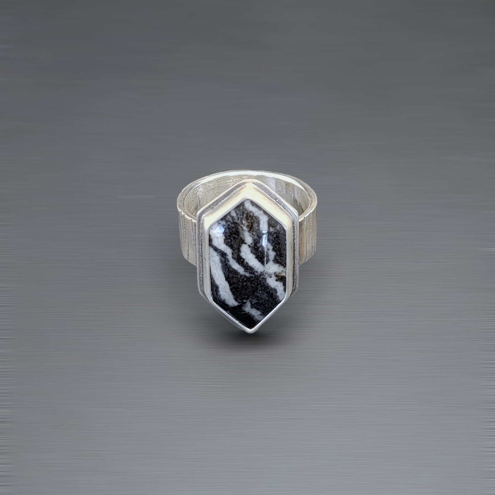 Zebra Marble Ring