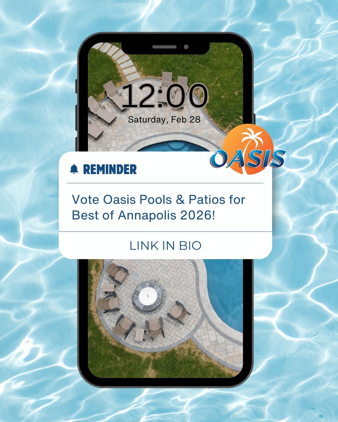 Don't forget to vote Oasis for Best of Annapolis 2026 by February 28! See the voting guide pinned to our page for step-by-step instructions.

Vote for &ldquo;Oasis Pools &amp; Patios&rdquo; in the following categories:
- Hardscape Design / Build
- Po
