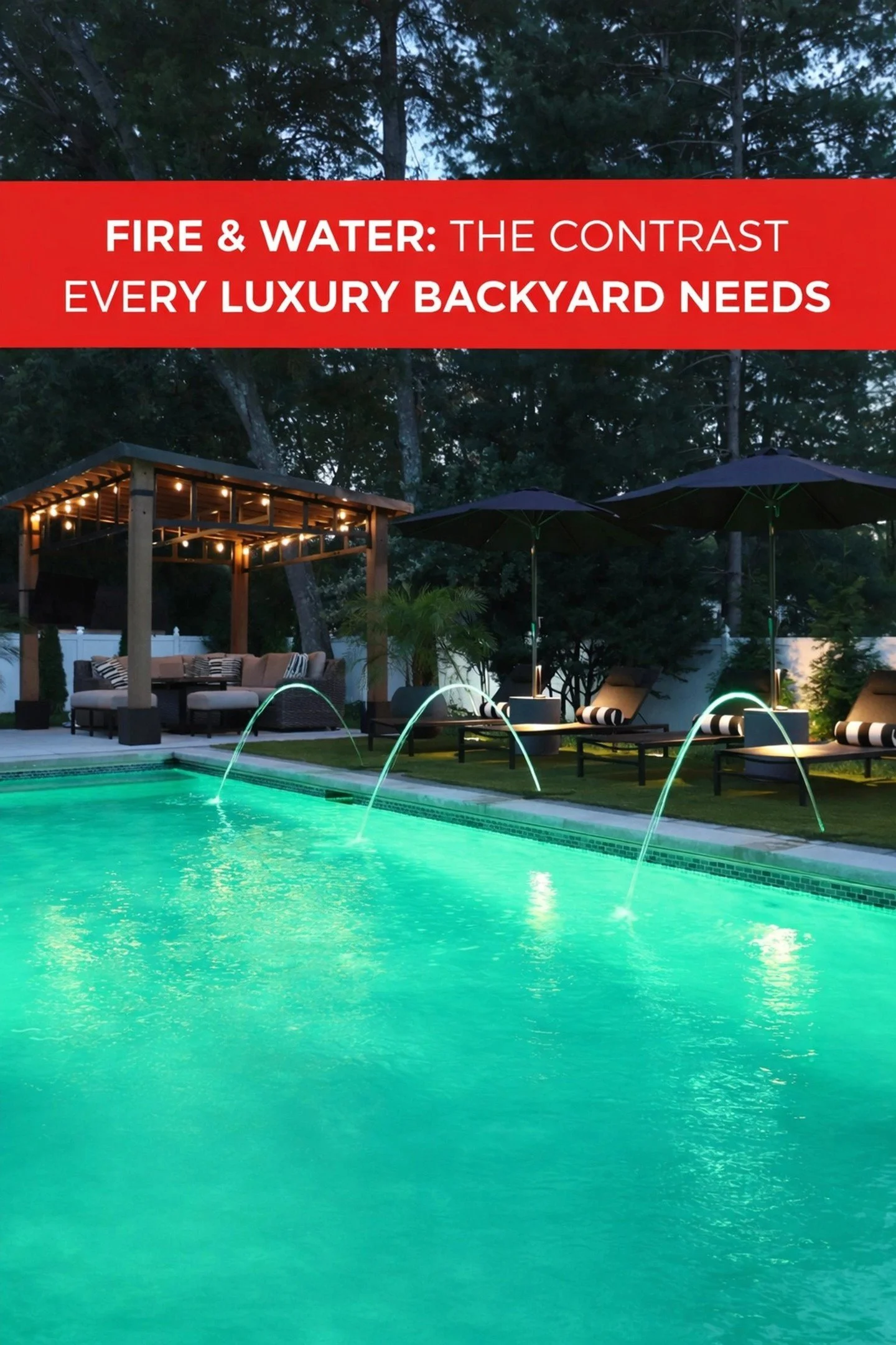 Fire &amp; Water: the contrast every luxury backyard needs. 

Most people get this wrong. They think a pool is enough: but the real magic happens in the tension between the elements. It&rsquo;s the cool, rhythmic pulse of water features meeting the r