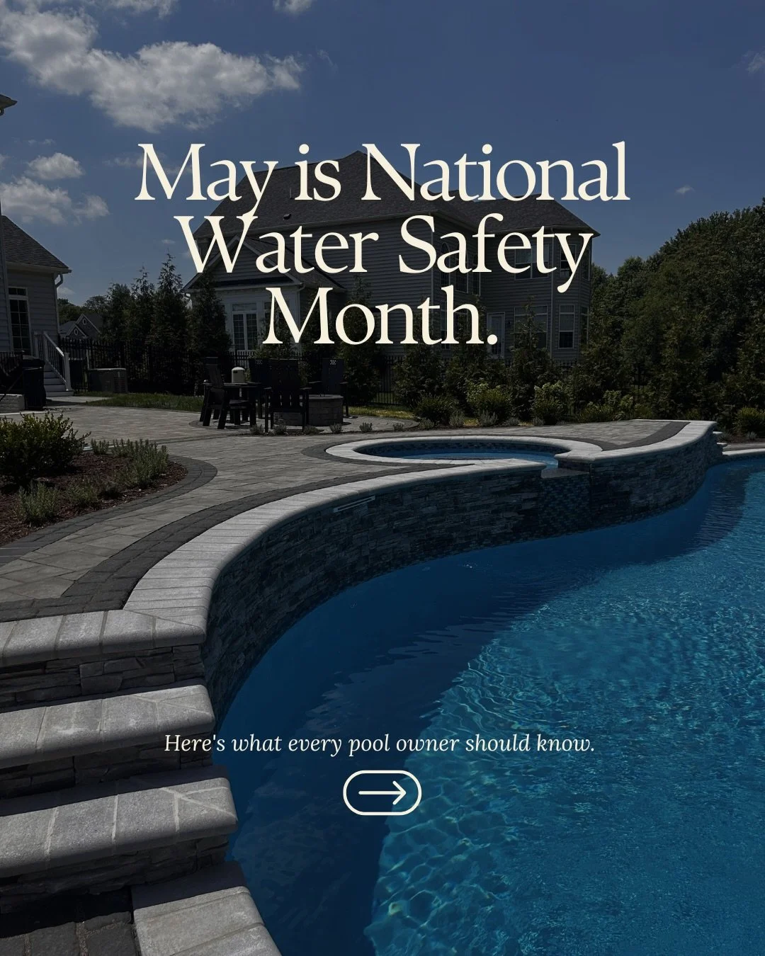 May is National Water Safety Month and as pool builders, this one is close to our hearts. 💙

A beautiful pool should also be a safe one. Swipe through for a few simple reminders that every pool owner and family should know before swim season kicks o