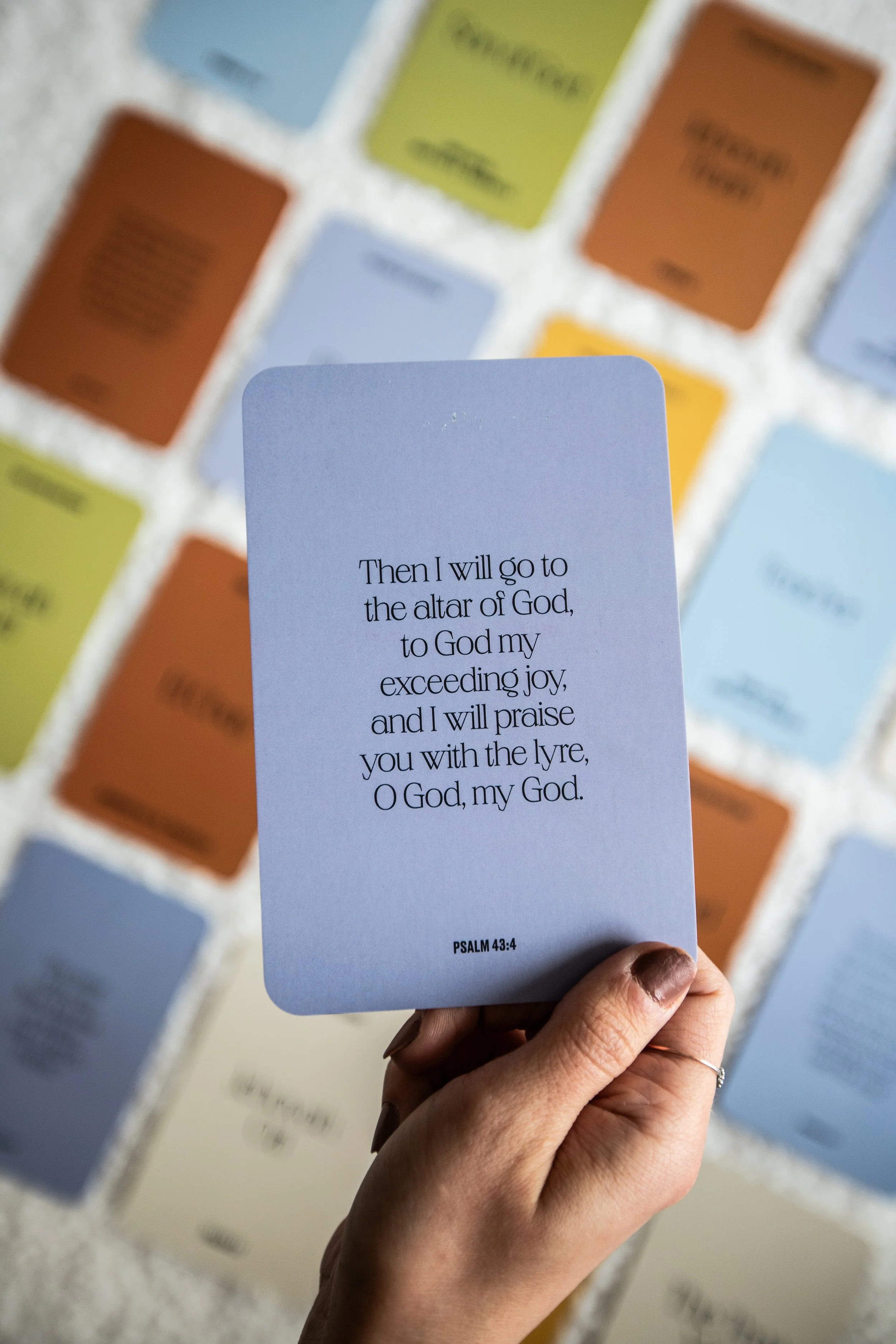 The back of each card features a weekly memory verse to ensure God's word is written on our hearts