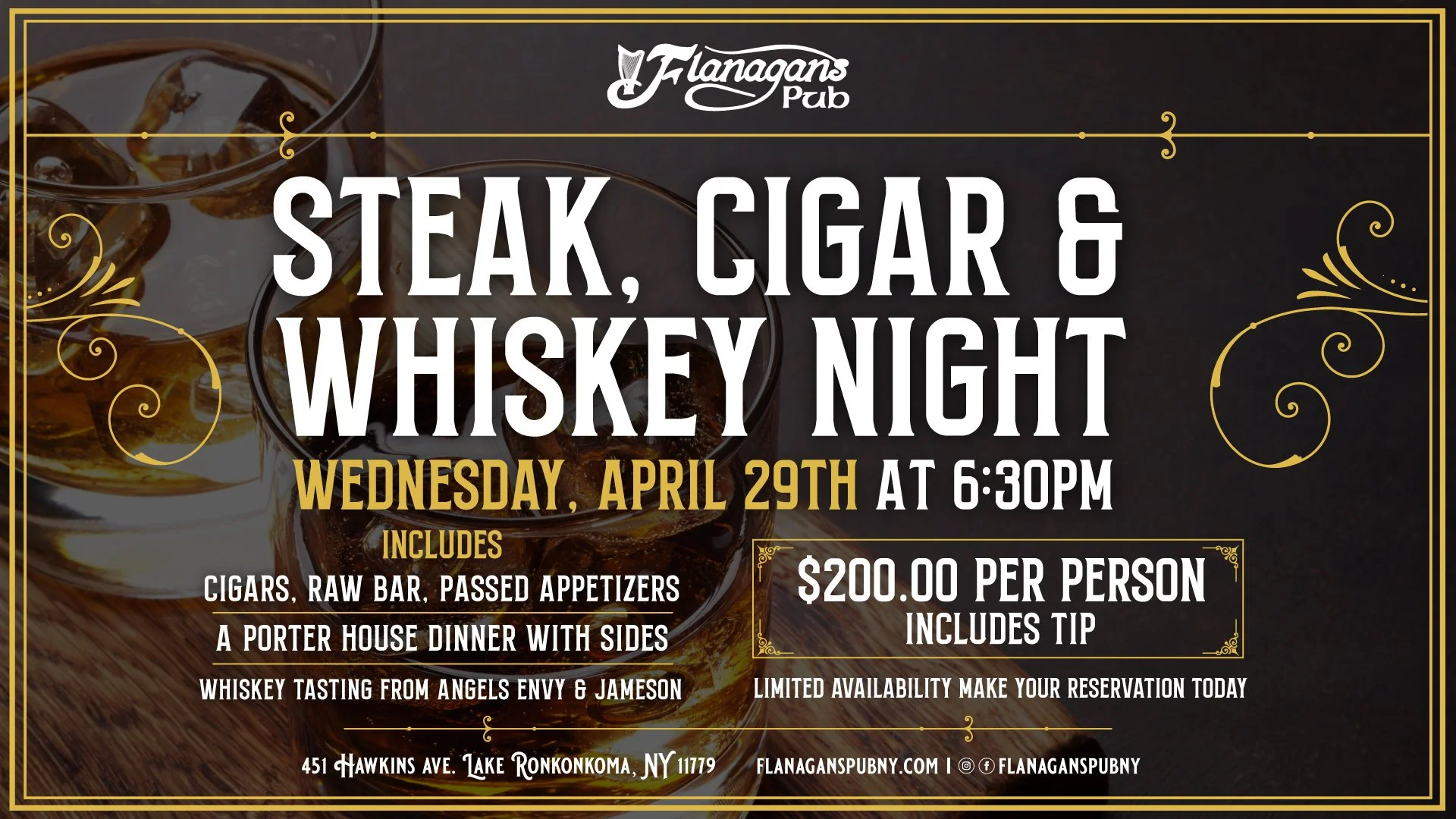 Steak, Cigar & Whiskey Night