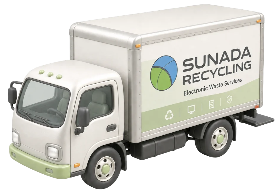 sunada recycling box truck illustration