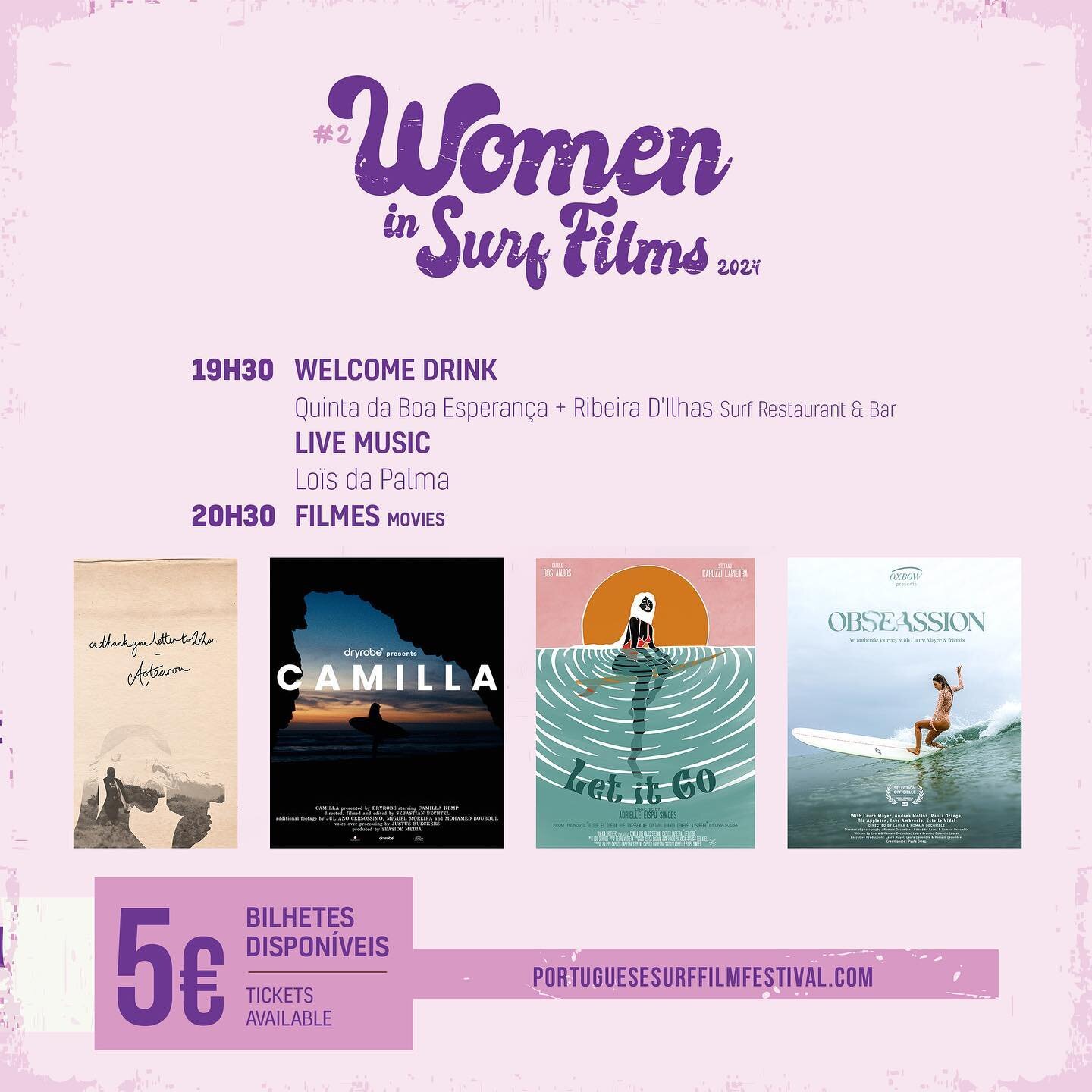 🇵🇹 N&atilde;o percas a oportunidade de ir ao WOMEN IN SURF FILMS, j&aacute; esta sexta, 8 de Mar&ccedil;o. Ainda h&aacute; bilhetes dispon&iacute;veis (bio).
&ldquo;Esta &eacute; uma homenagem &agrave;s mulheres surfistas, cineastas e contadoras de