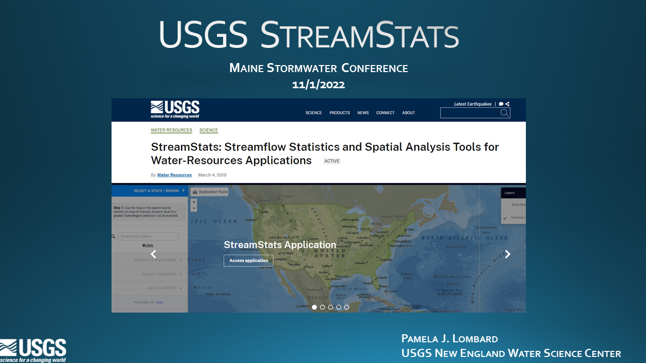 StreamStats: Streamflow statistics and spatial analysis tools for water resources applications