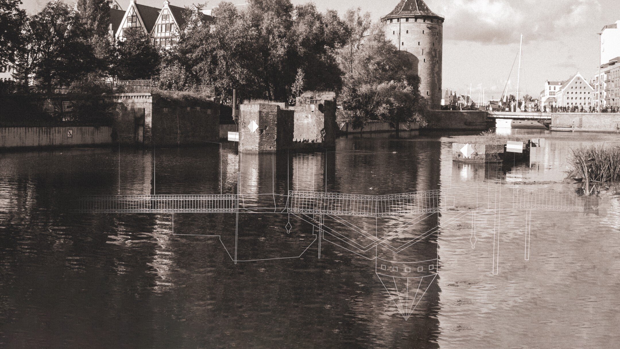Upside down overlay on the real environment to make an emphasis on connection to water culture