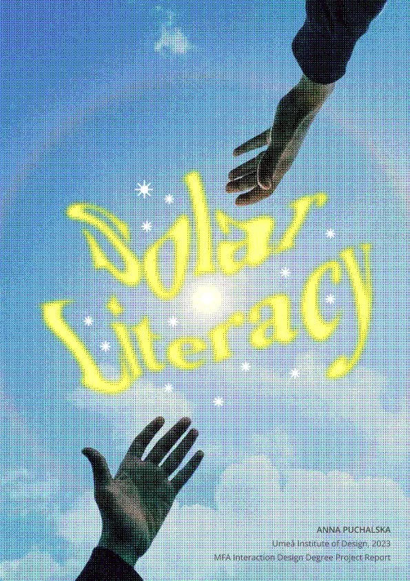 poster with two hands and title with the sun in the middle