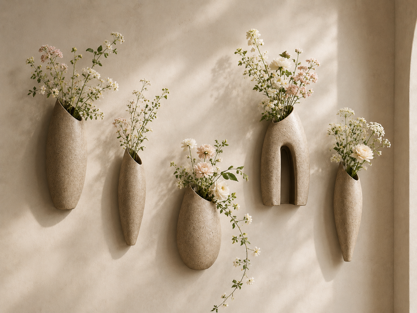 The Quiet Five -5 unique wall vases for design 