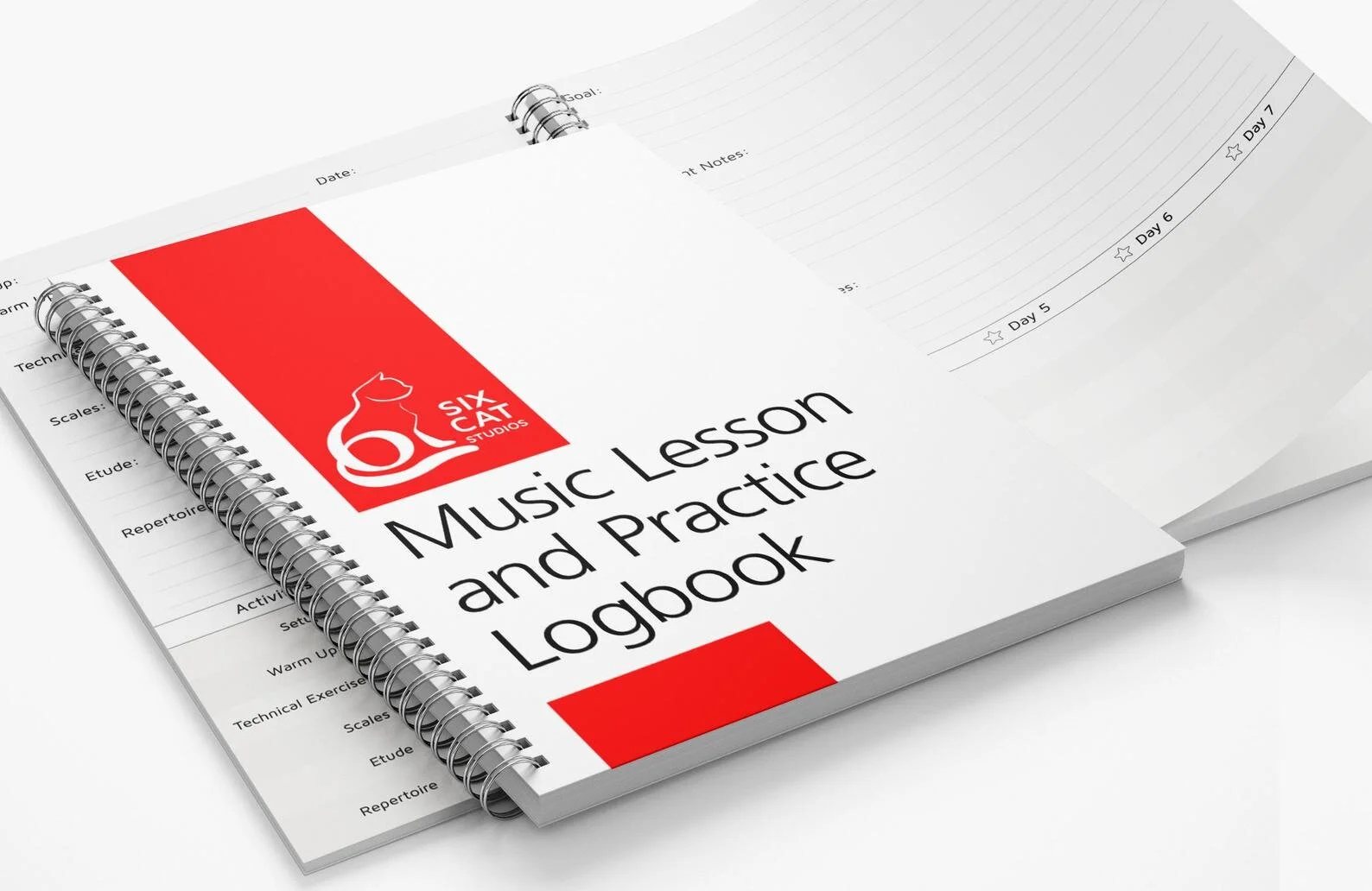Six Cat Studios Music Practice and Logbook