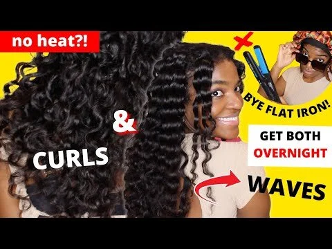 EASY Overnight Heatless Waves & Curls | Natural Hair