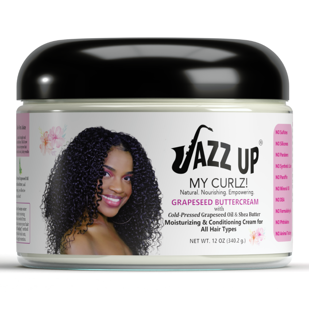 Grapeseed Buttercream for Curly Hair  Moisturize, Hydrate & Reduce Frizz   Buy 2 Or More, Get FREE SHIPPING! Discount Code: JAZZ4FREE