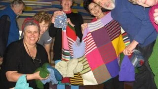 We made one massive blanket for everyone to sleep under the stars tonight.