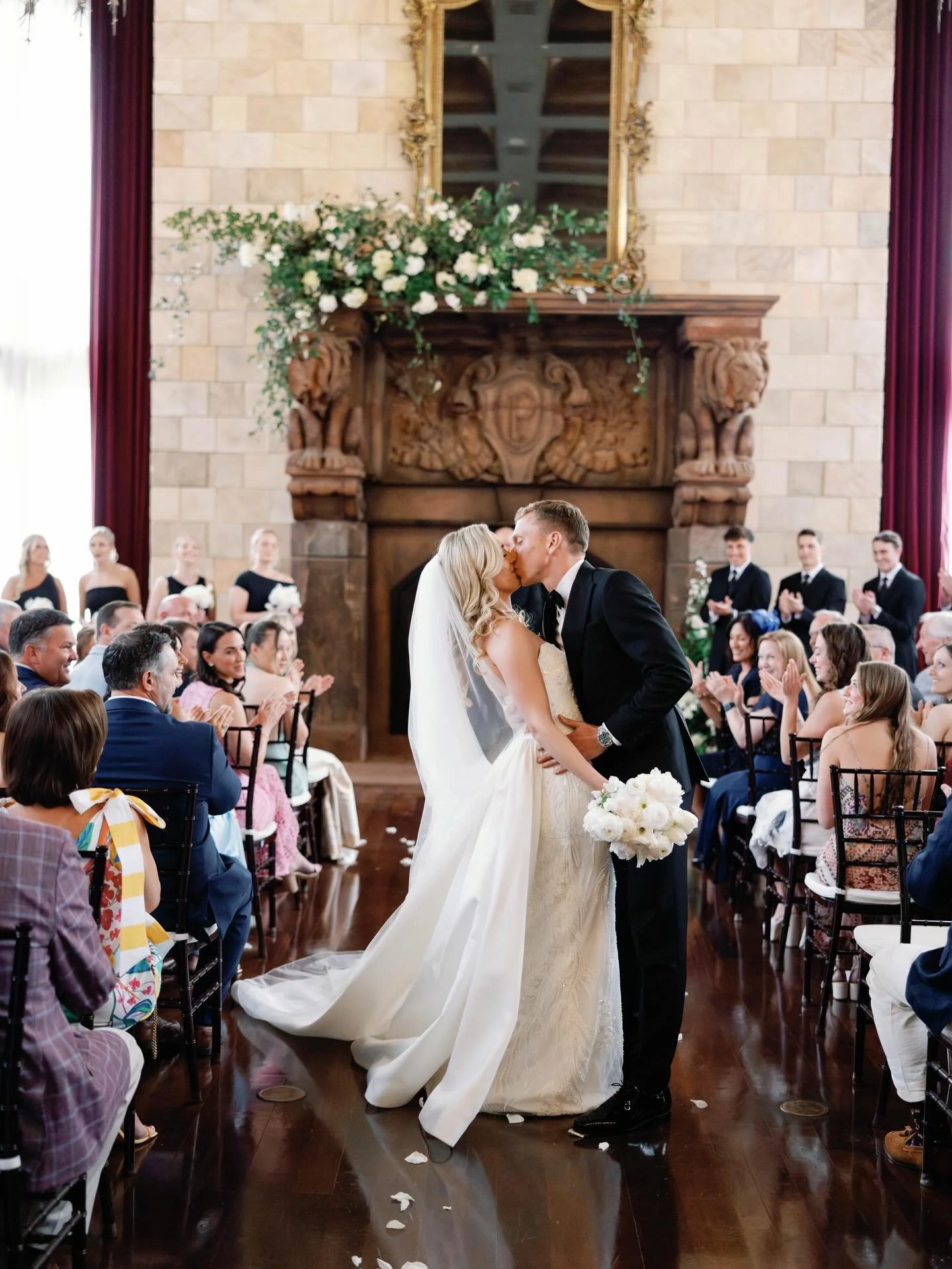 first look, wedding party, and ceremony for p+a ✨