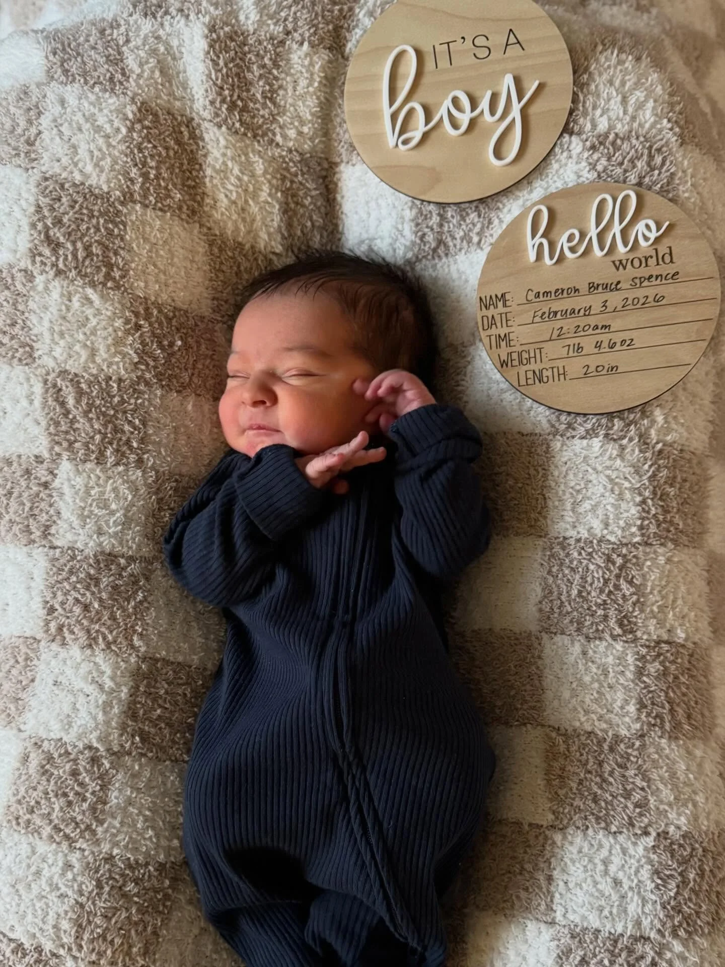 it&rsquo;s a BOY! So excited to share that Melanie and Nathan welcomed Cameron Spence to their family on February 3rd and he is absolutely perfect 💙 we are so in love already and so excited to add another boy to our crew 💙 we love you baby Cameron!