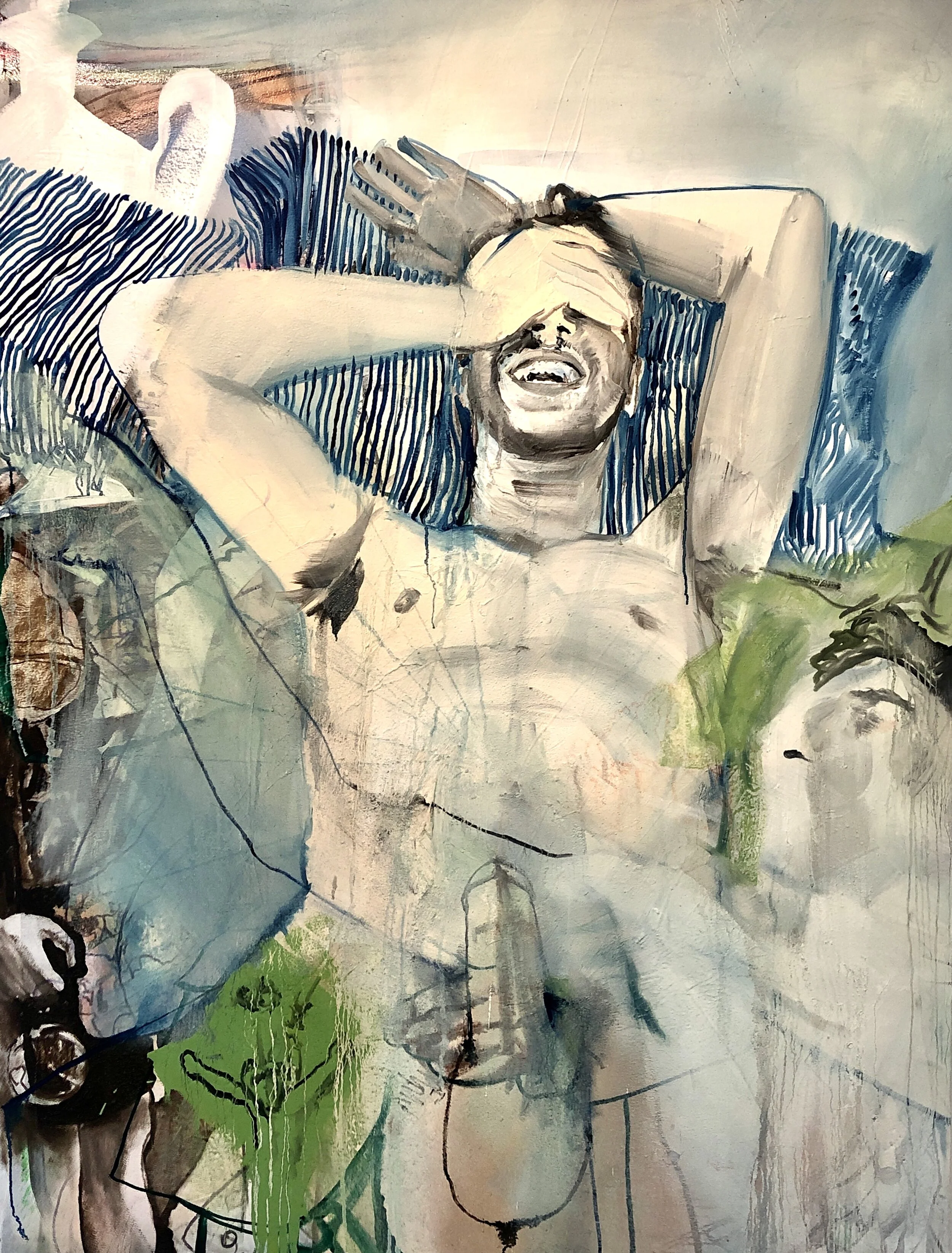 Kill Me With Pleasure 
2020, oil on canvas, 47x 64x1.5 			
$5200