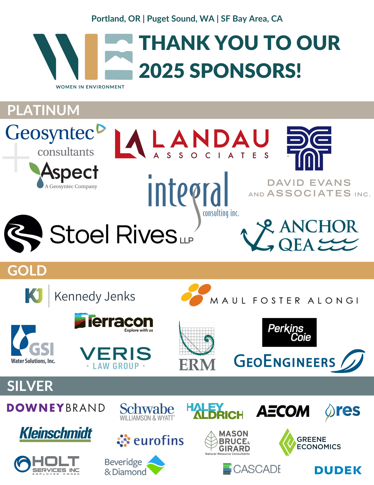 Sponsors | Support Environmental Progress – Join Now — Women in Environment