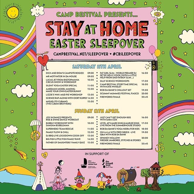 Hello all 🎉 my friends @campbestival are hosting a &lsquo;Stay at Home Easter Sleepover&rsquo; It will be an amazing weekend full of fun for you and your families to join in with straight from your homes. 🎉

I have gladly been asked to make a &ldqu