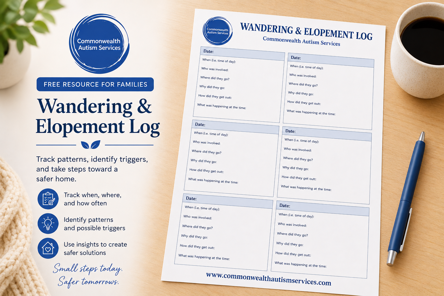 Wandering and Elopement Log Autism