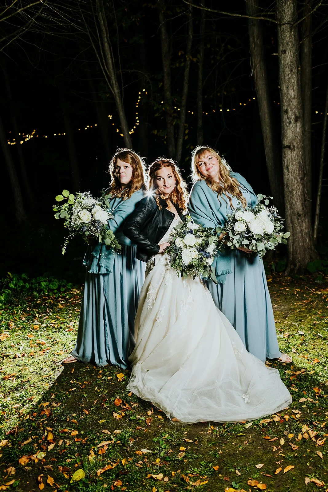Bride and bridesmaids nighttime photoshoot photos by fedora media.jpg