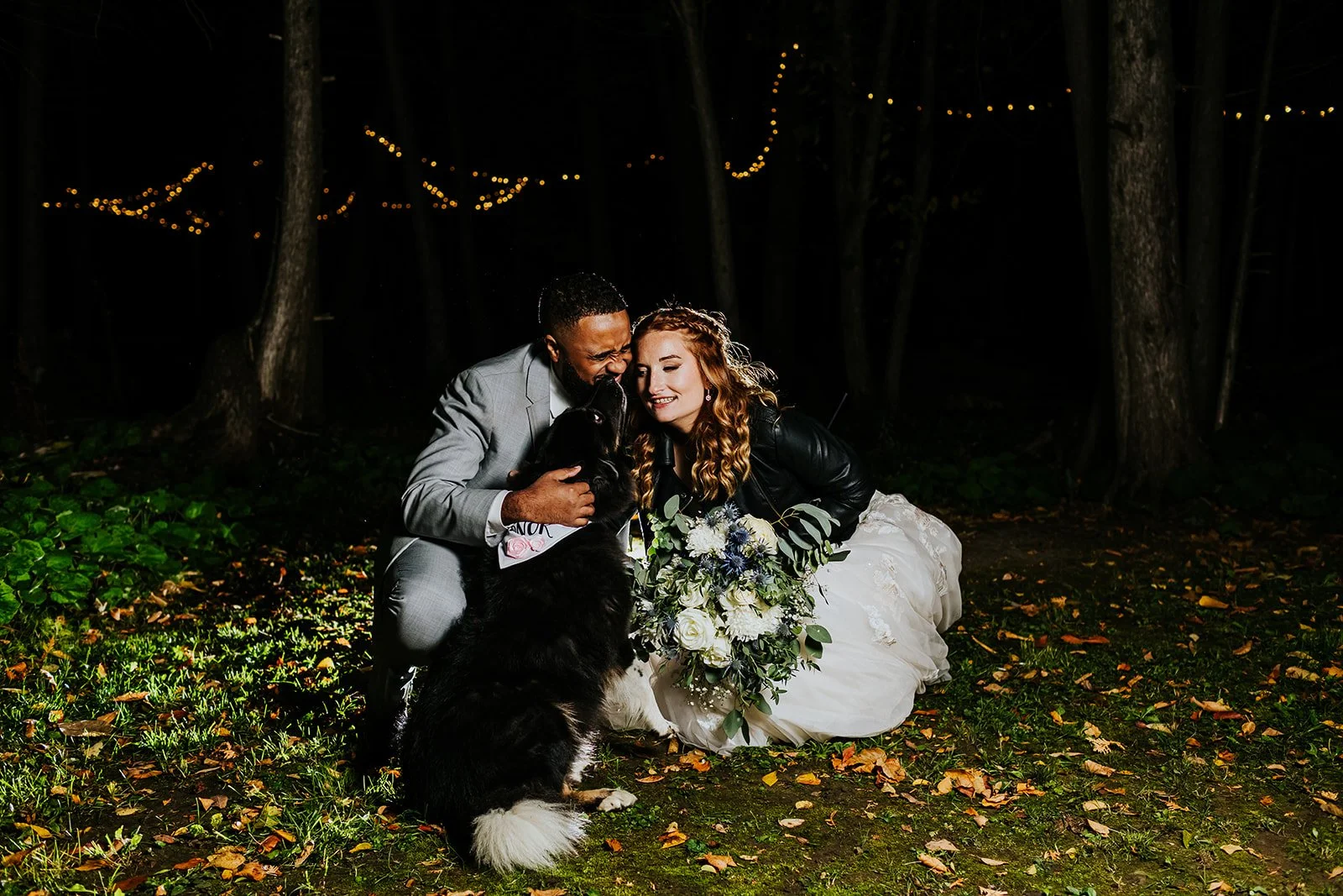 Bride and groom kiss dog photos by fedora media.jpg