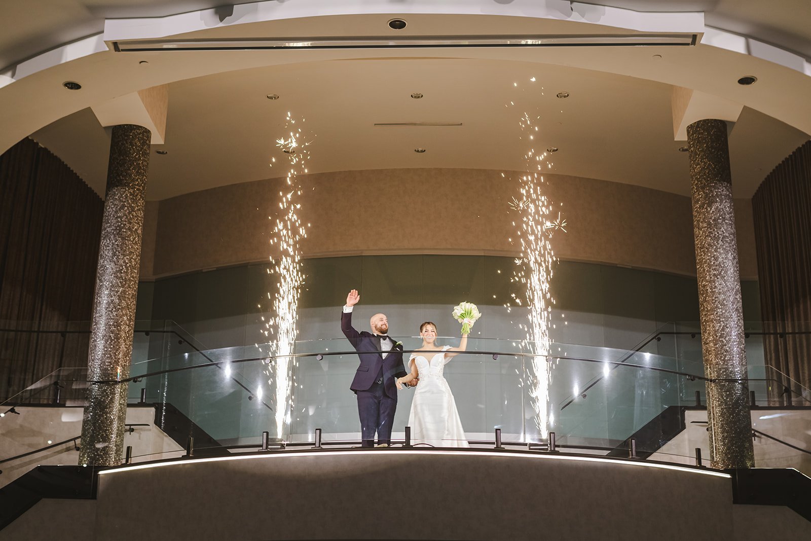 Wedding Grand Entrance with fireworks photo by Fedora Media