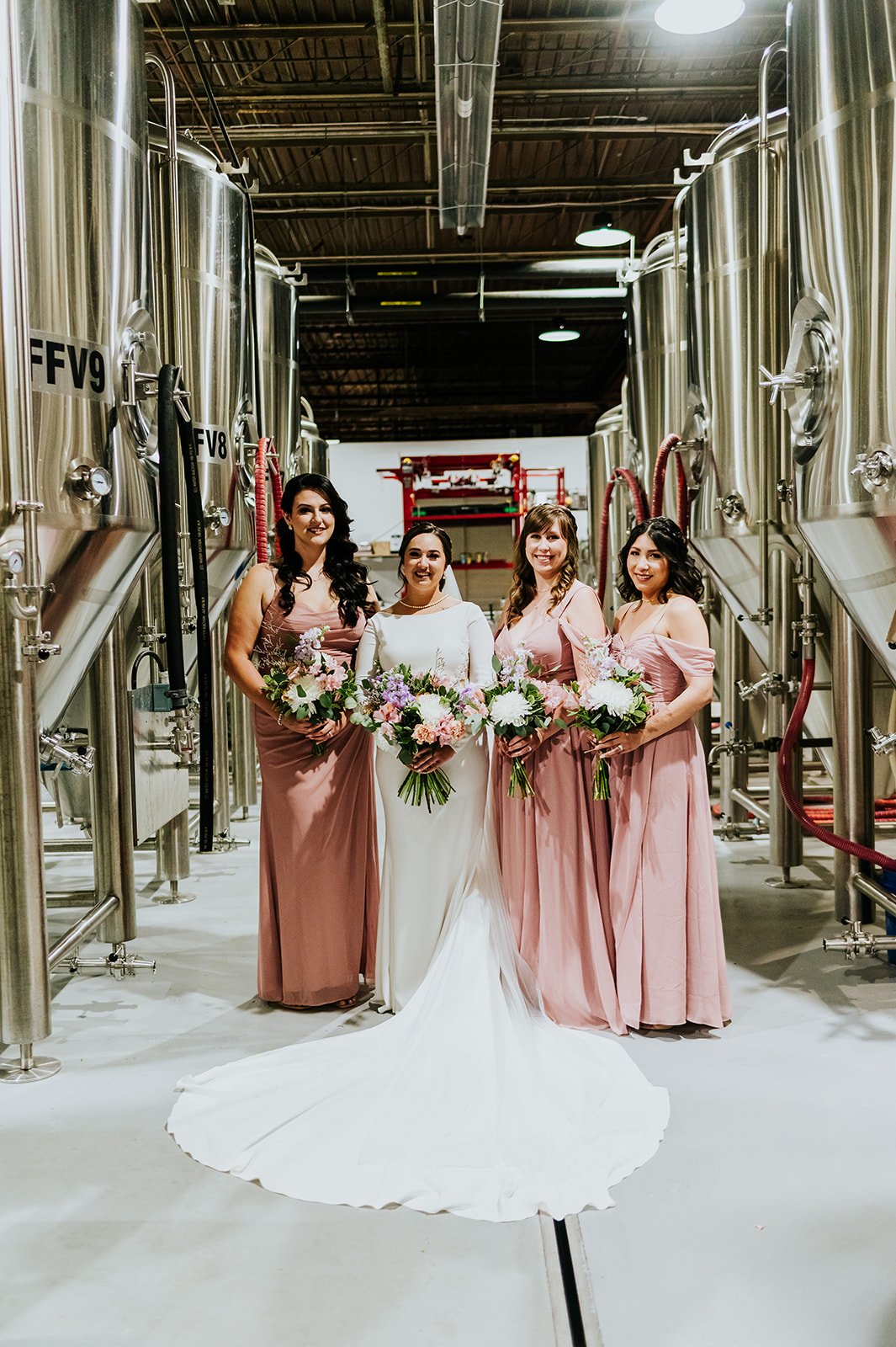Bride and bridesmaids at a brewery Photo by Fedra Media.jpg