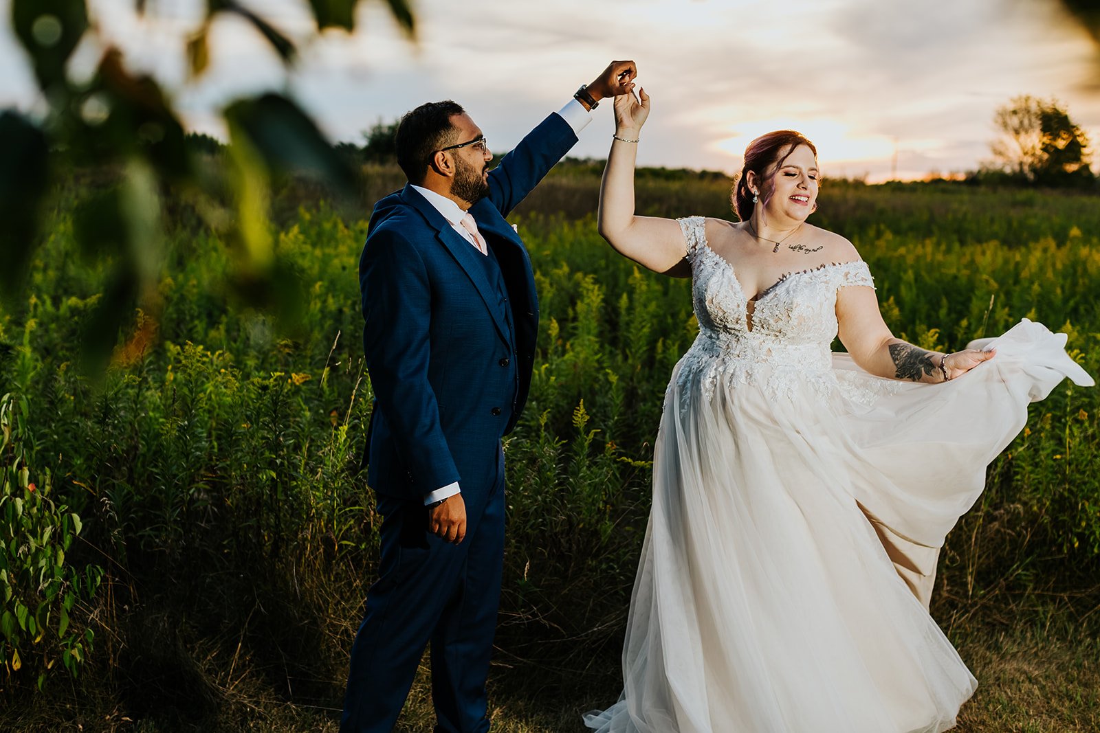 Bride and groom dance and Cambridge Butterfly Conservatory.jpg