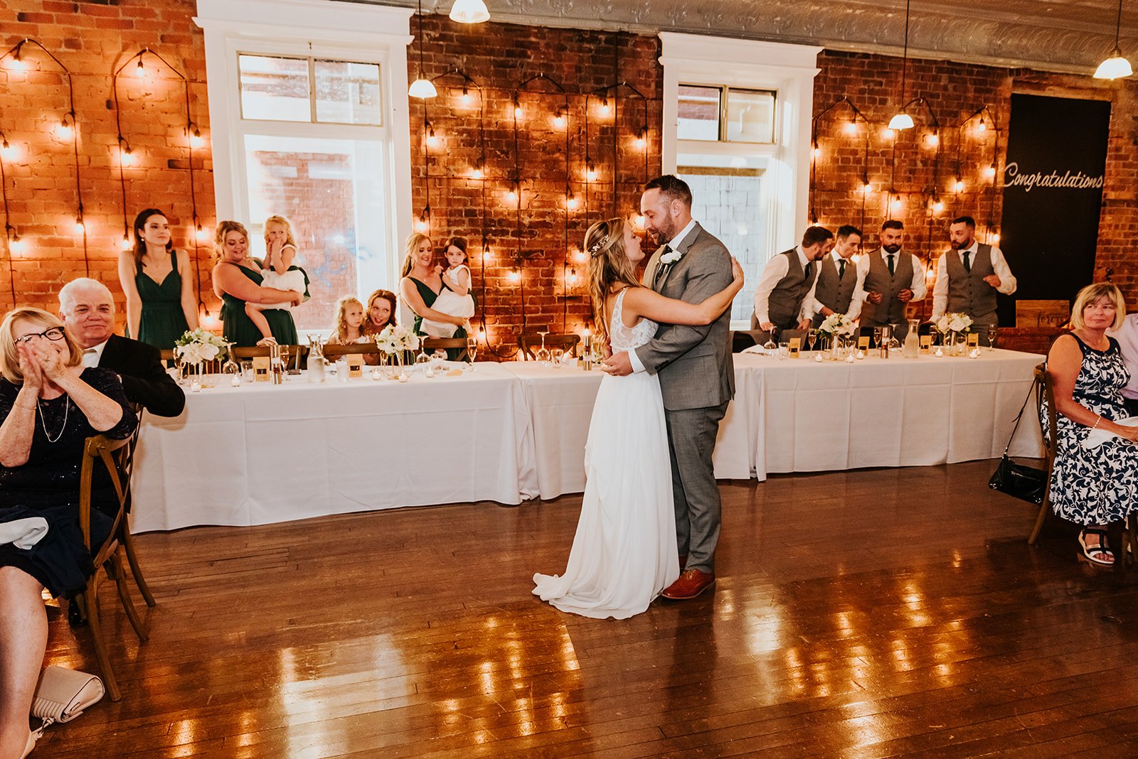 Brid and groom share a first dance at The Spice Factory photo by Fedora Media.jpg