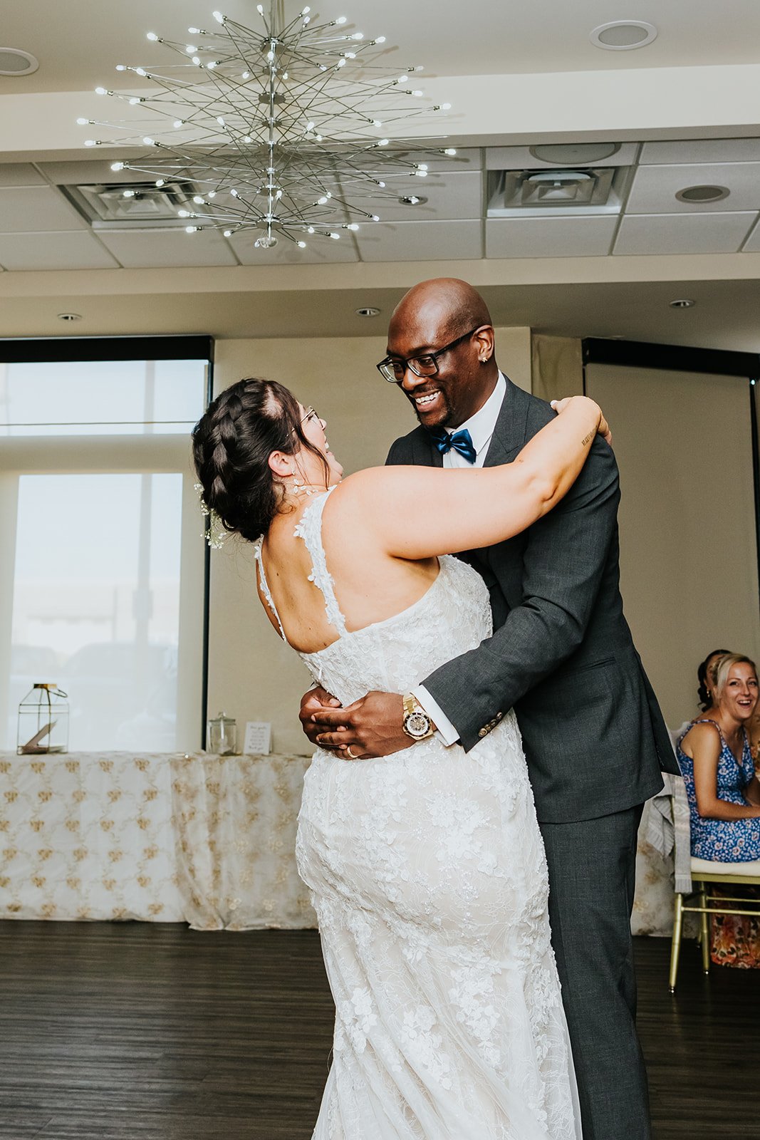 Bride and groom are in love and dance a C Hotel photo by Fedora media.jpg
